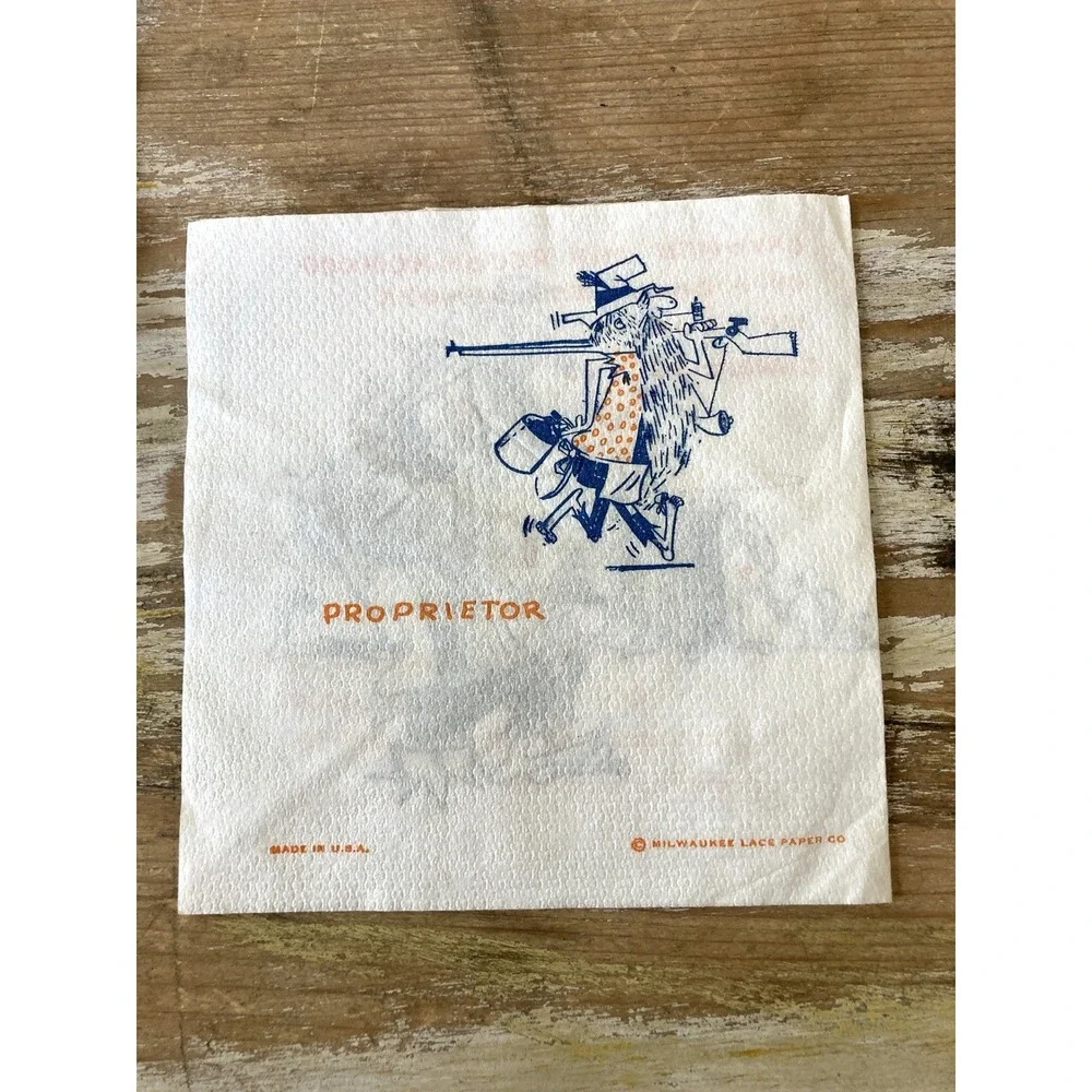 Vintage bar paper cocktail napkins gag joke themed drinking bartenders 1960's